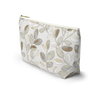 Cherry Plum Leaves Accessory Pouch w T-bottom in Brown